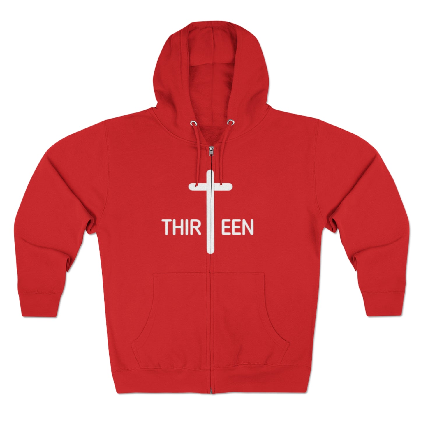 Zip Hoodie. Thirteen logo