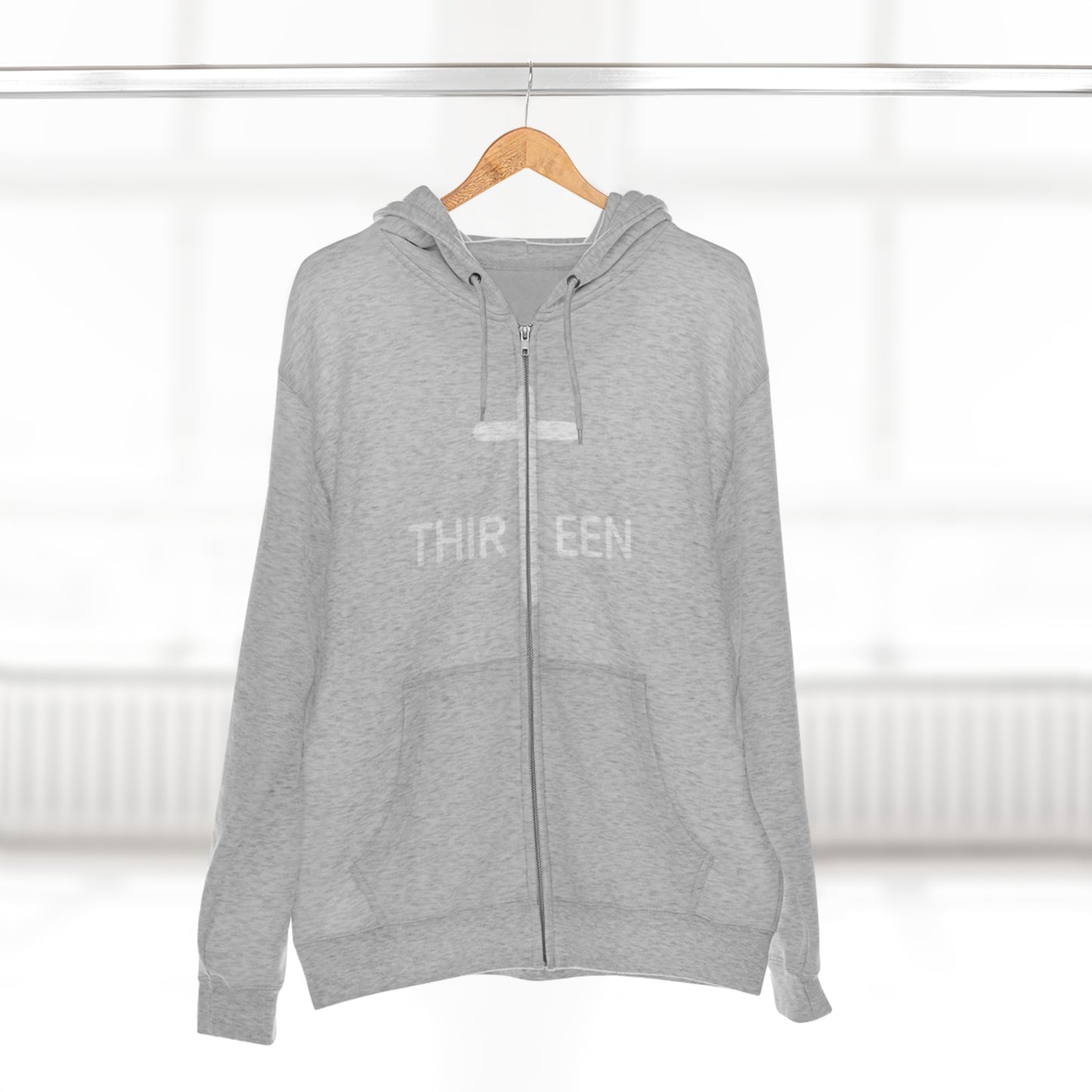 Zip Hoodie. Thirteen logo