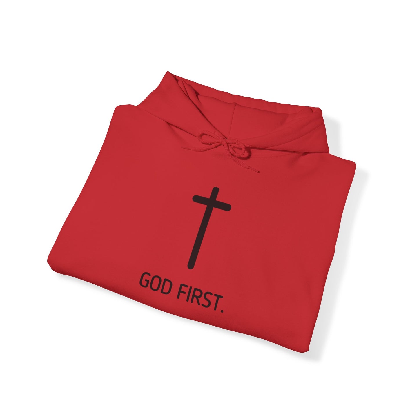 God First. Black Lettering Hoodie