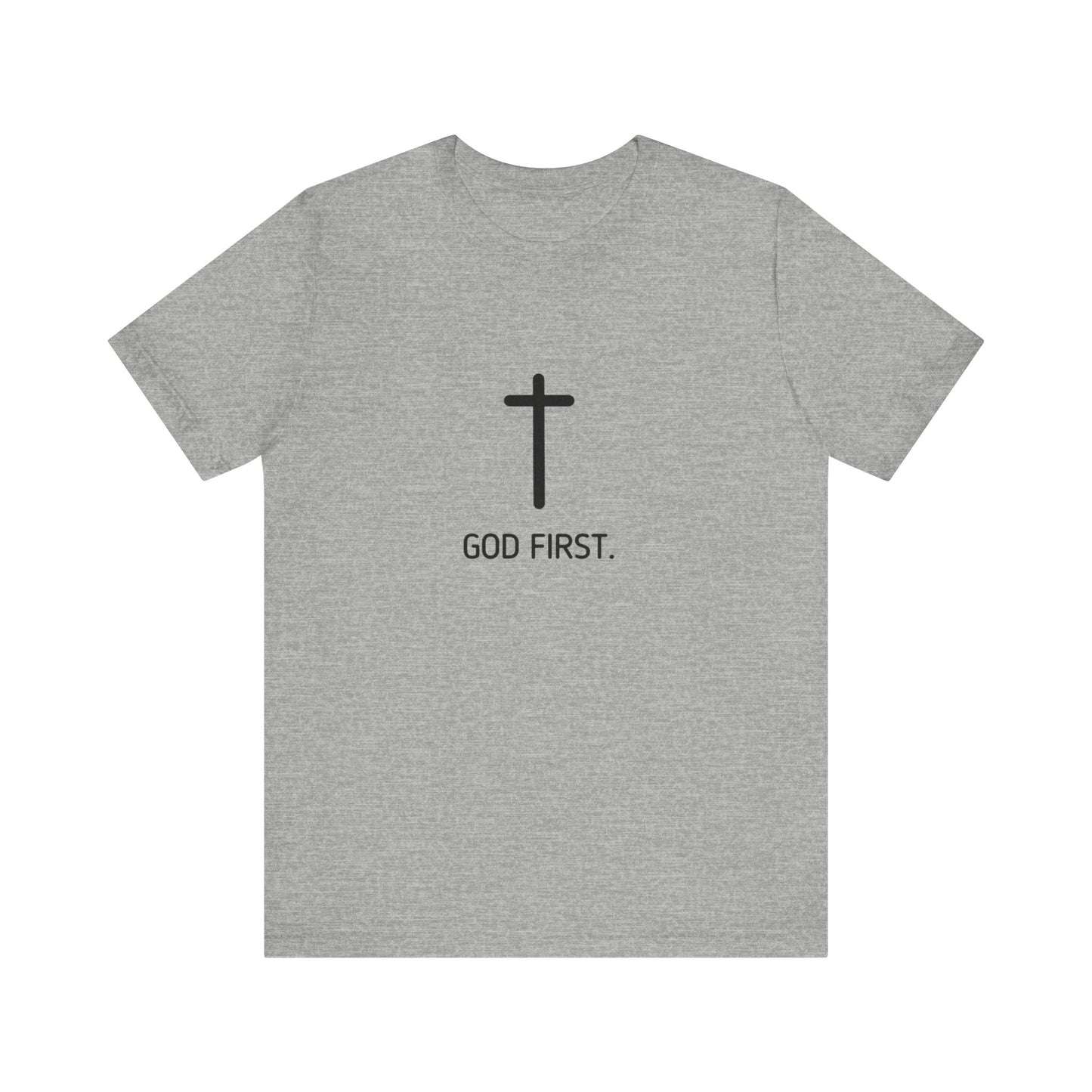 God First. Tee In Black Lettering