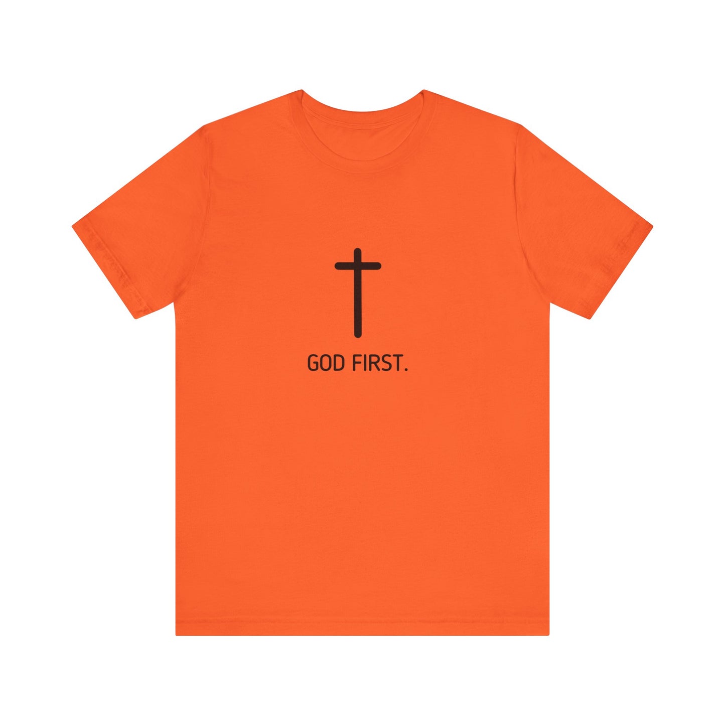 God First. Tee In Black Lettering