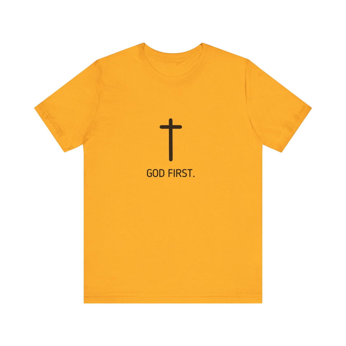 God First. Tee In Black Lettering