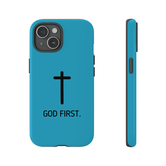 Phone Case. God First BLUE