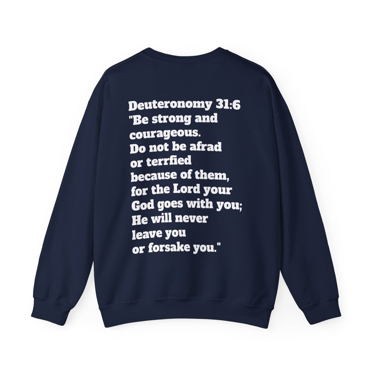 Crewneck. Deuteronomy 31:6