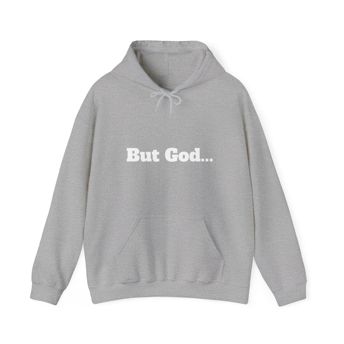 But God. Romans 5:8 White Lettering Hoodie