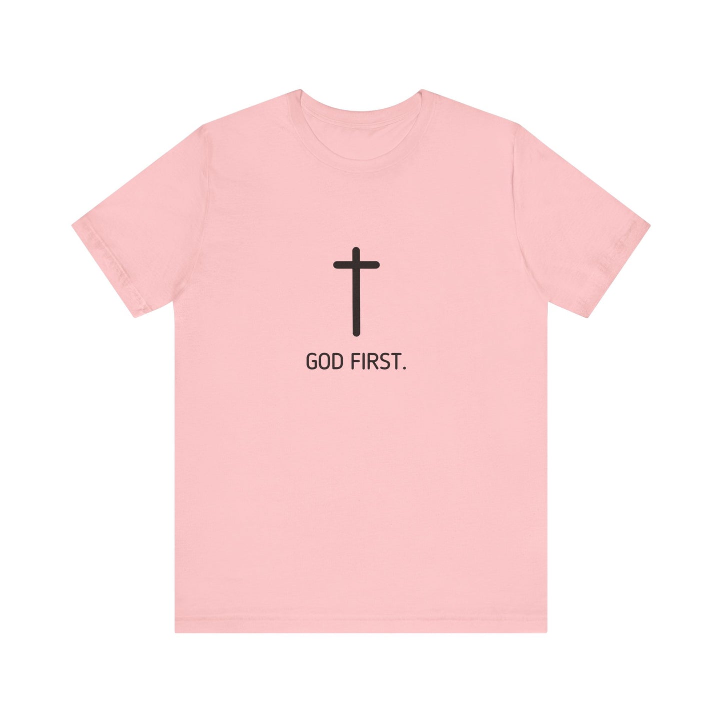 God First. Tee In Black Lettering