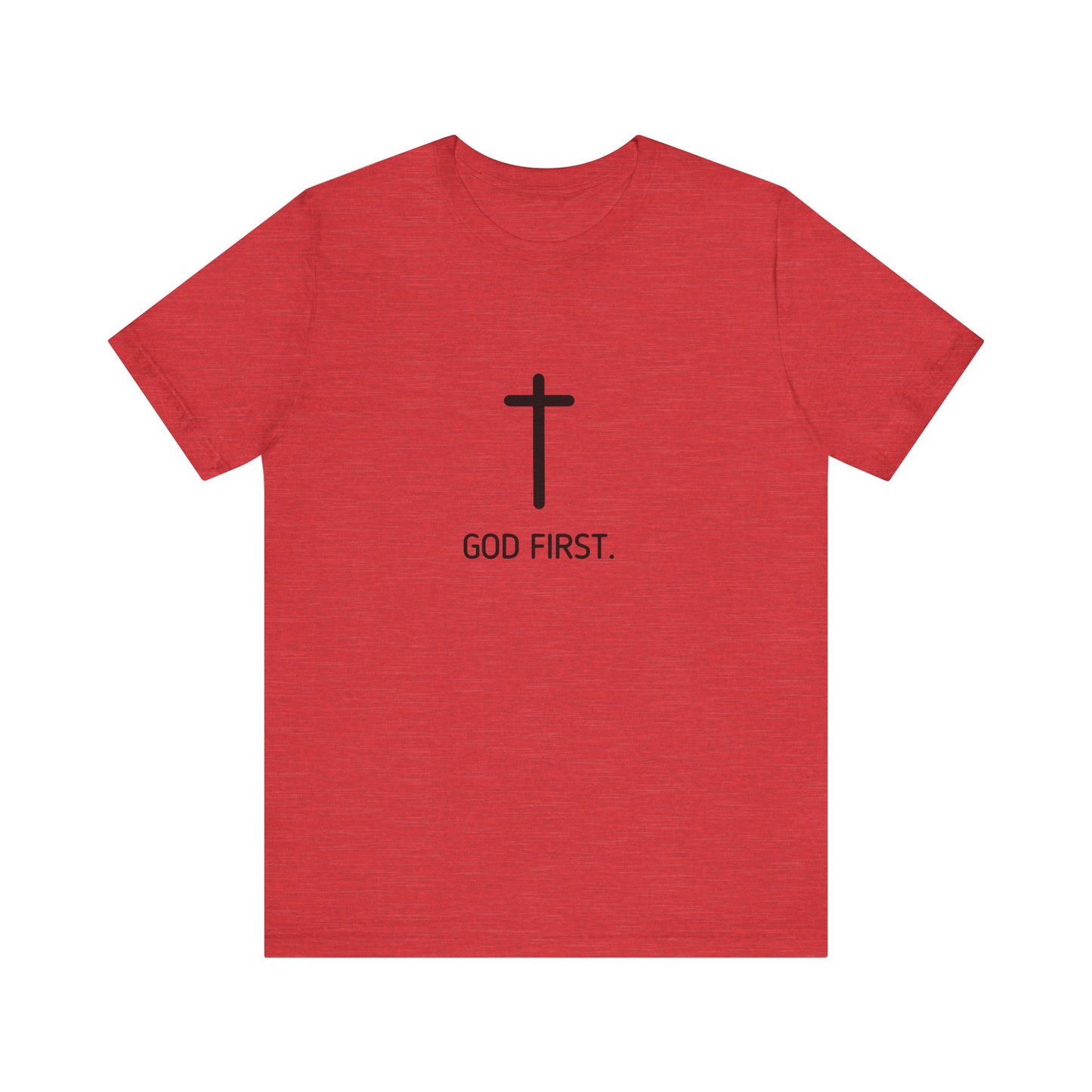 God First. Tee In Black Lettering