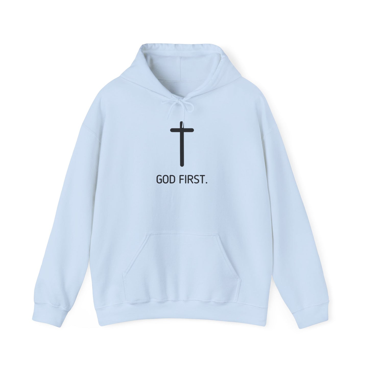 God First. Black Lettering Hoodie