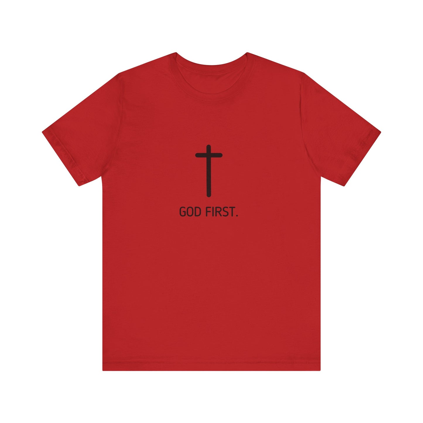 God First. Tee In Black Lettering