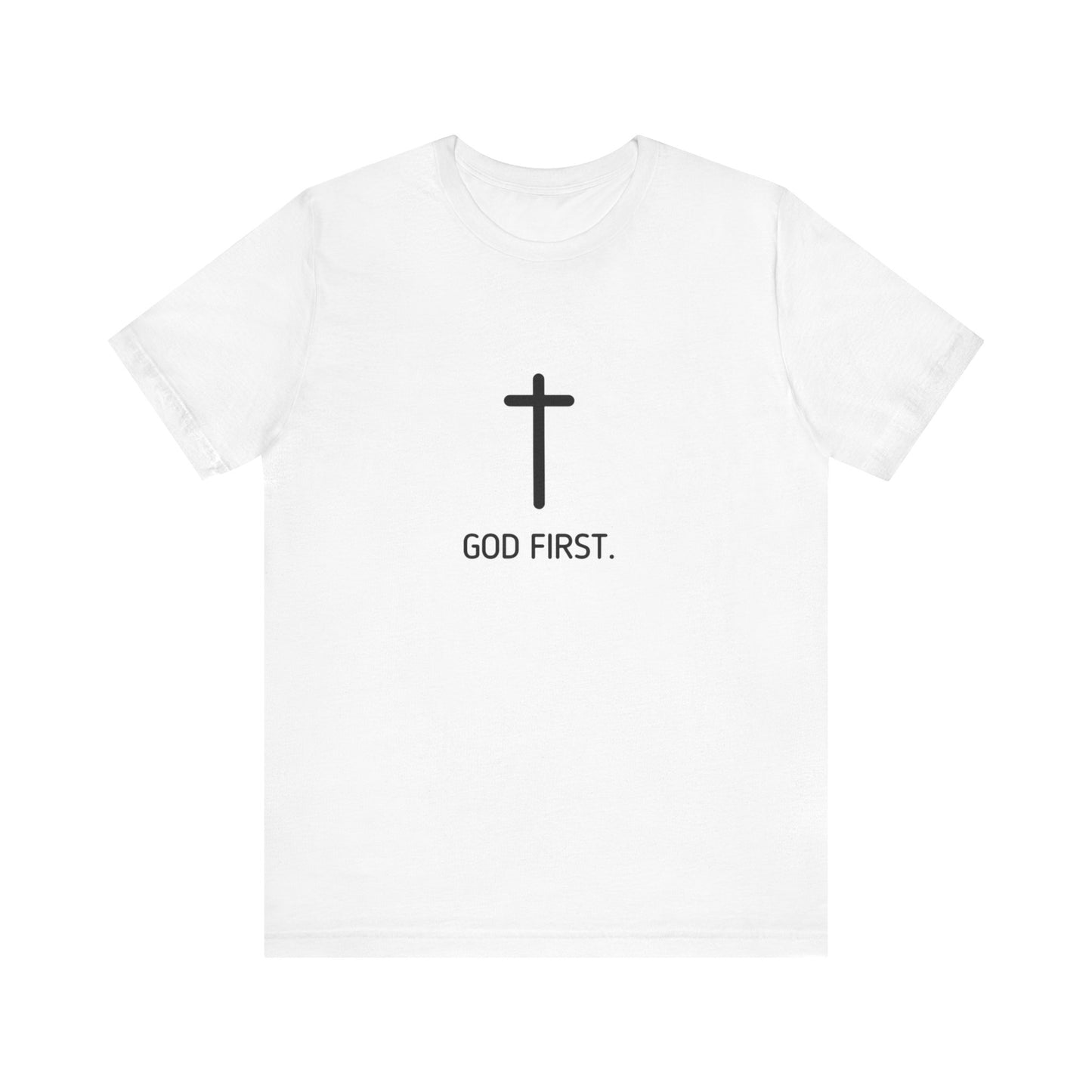 God First. Tee In Black Lettering