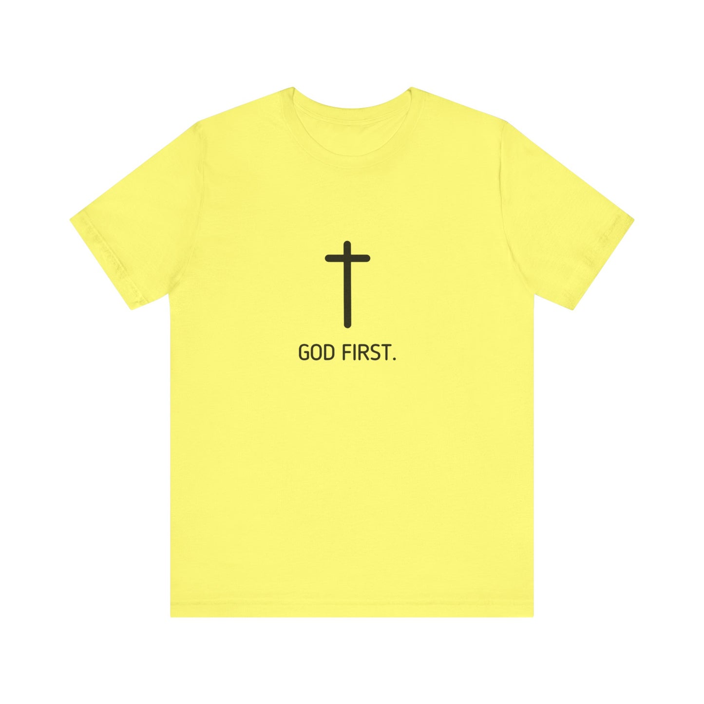 God First. Tee In Black Lettering