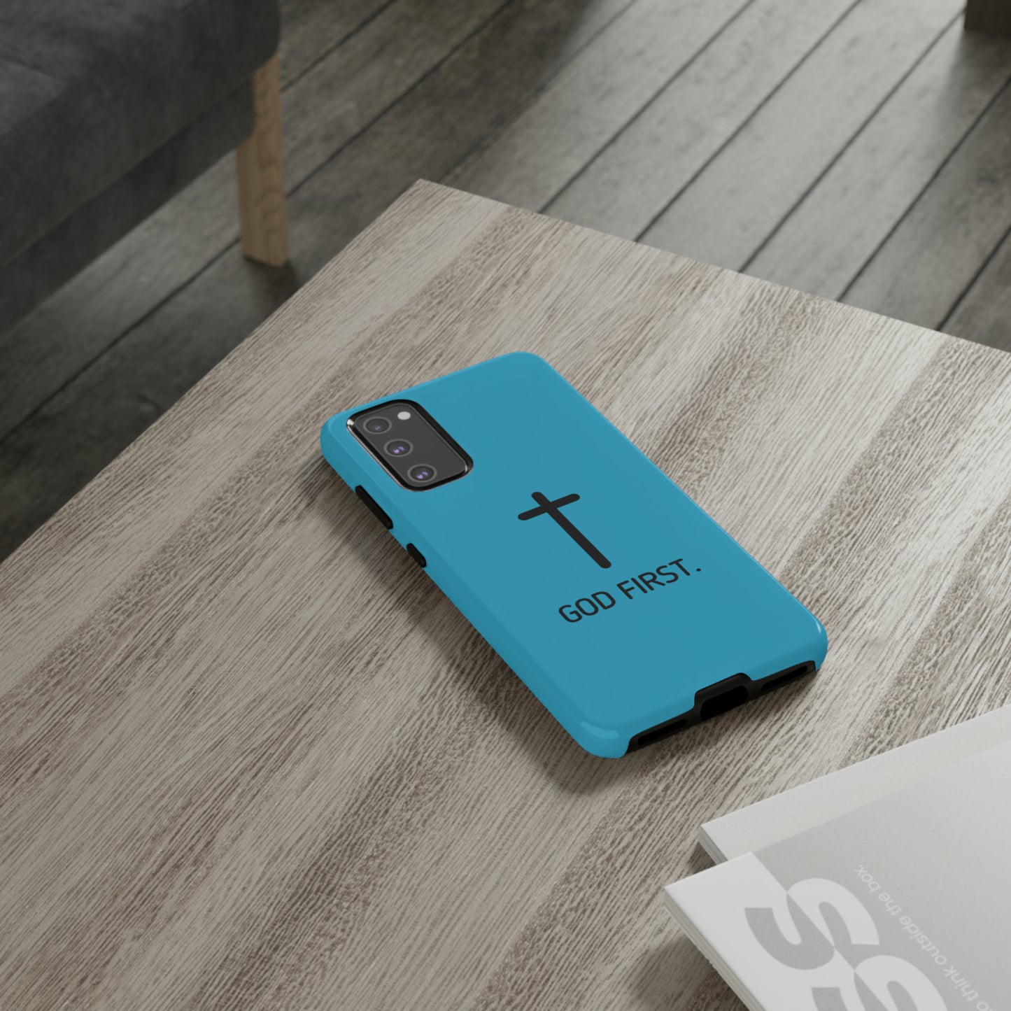 Phone Case. God First BLUE