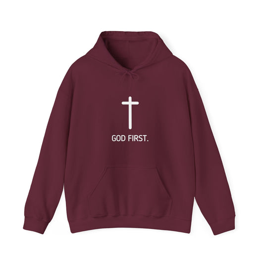 God First. In White Lettering