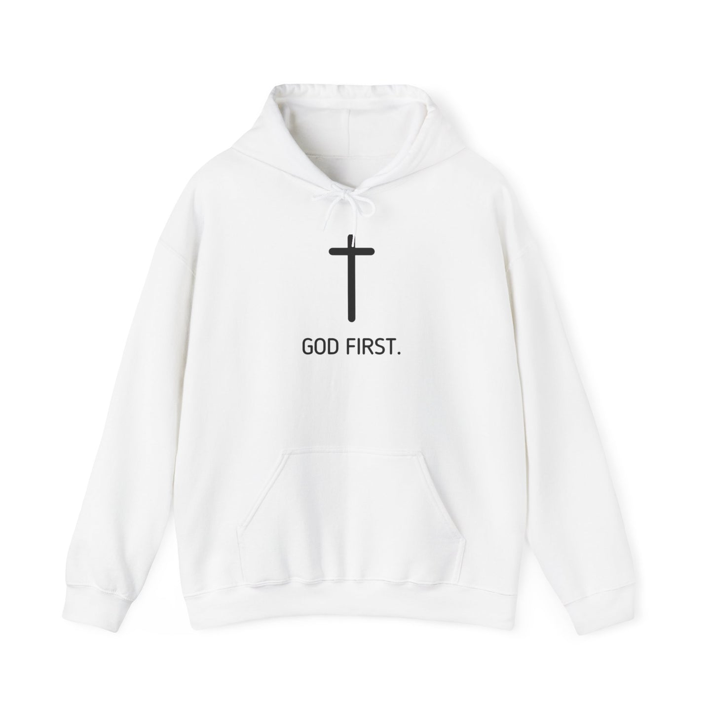 God First. Black Lettering Hoodie