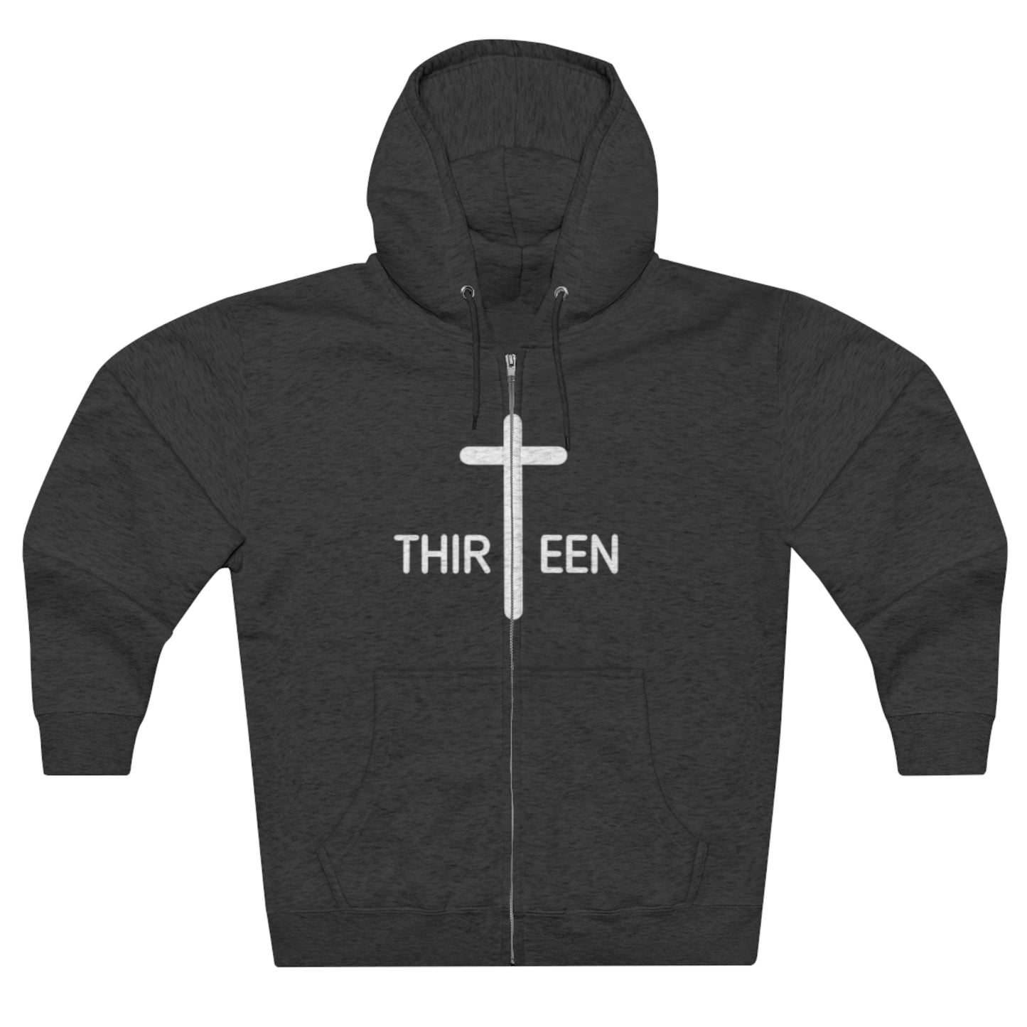 Zip Hoodie. Thirteen logo