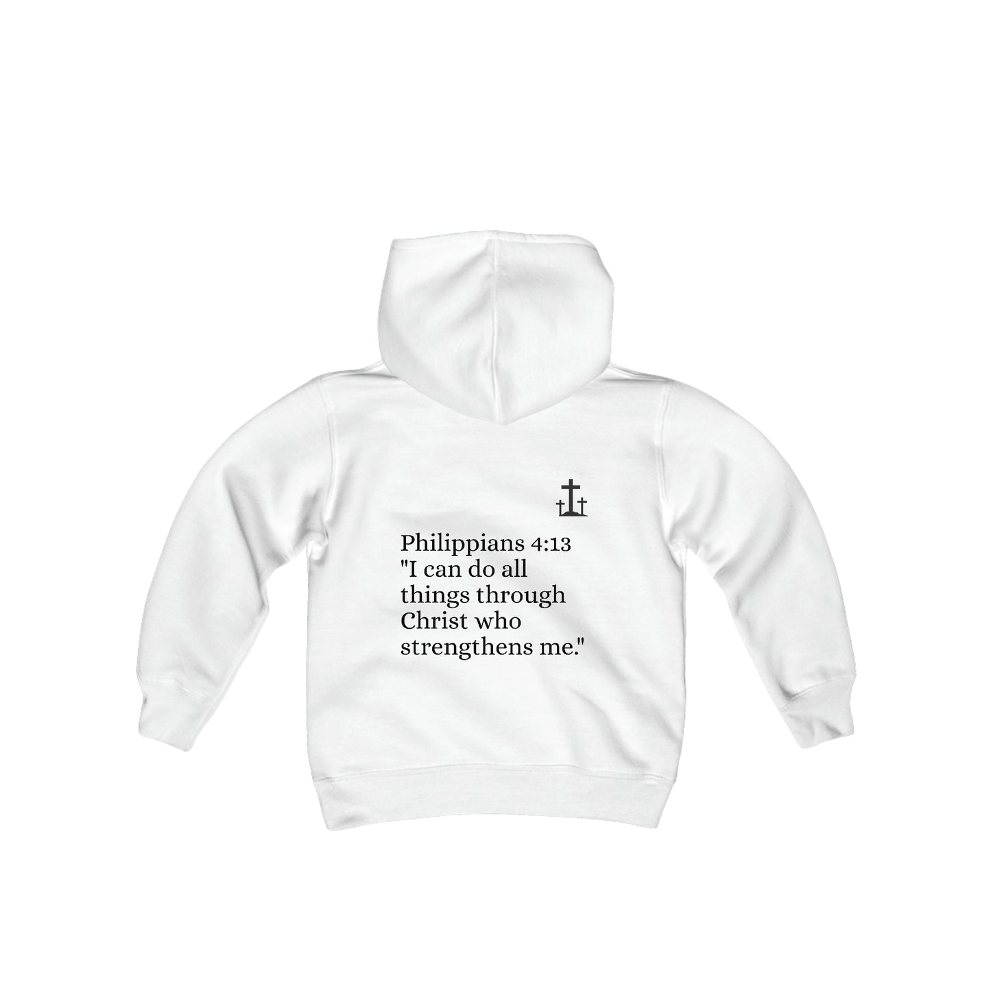 YOUTH hoodie. Philippians 4:13