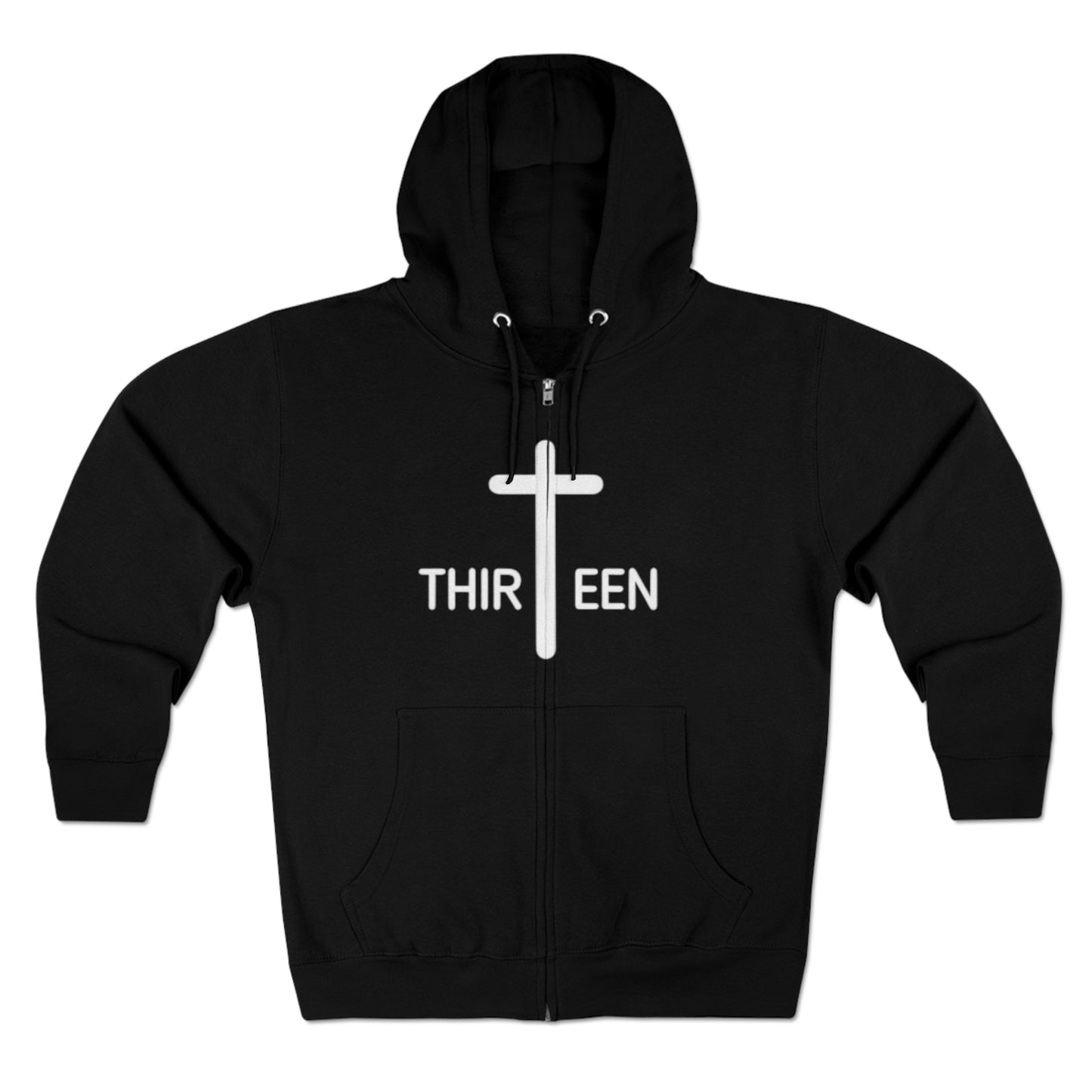 Zip Hoodie. Thirteen logo