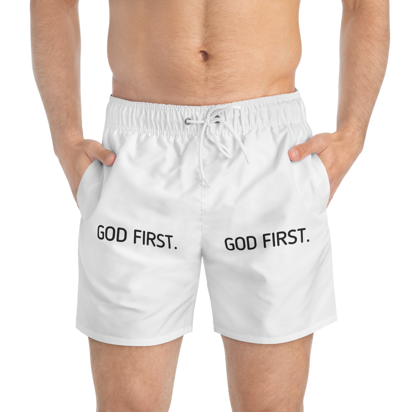 Swim Trunks. God First