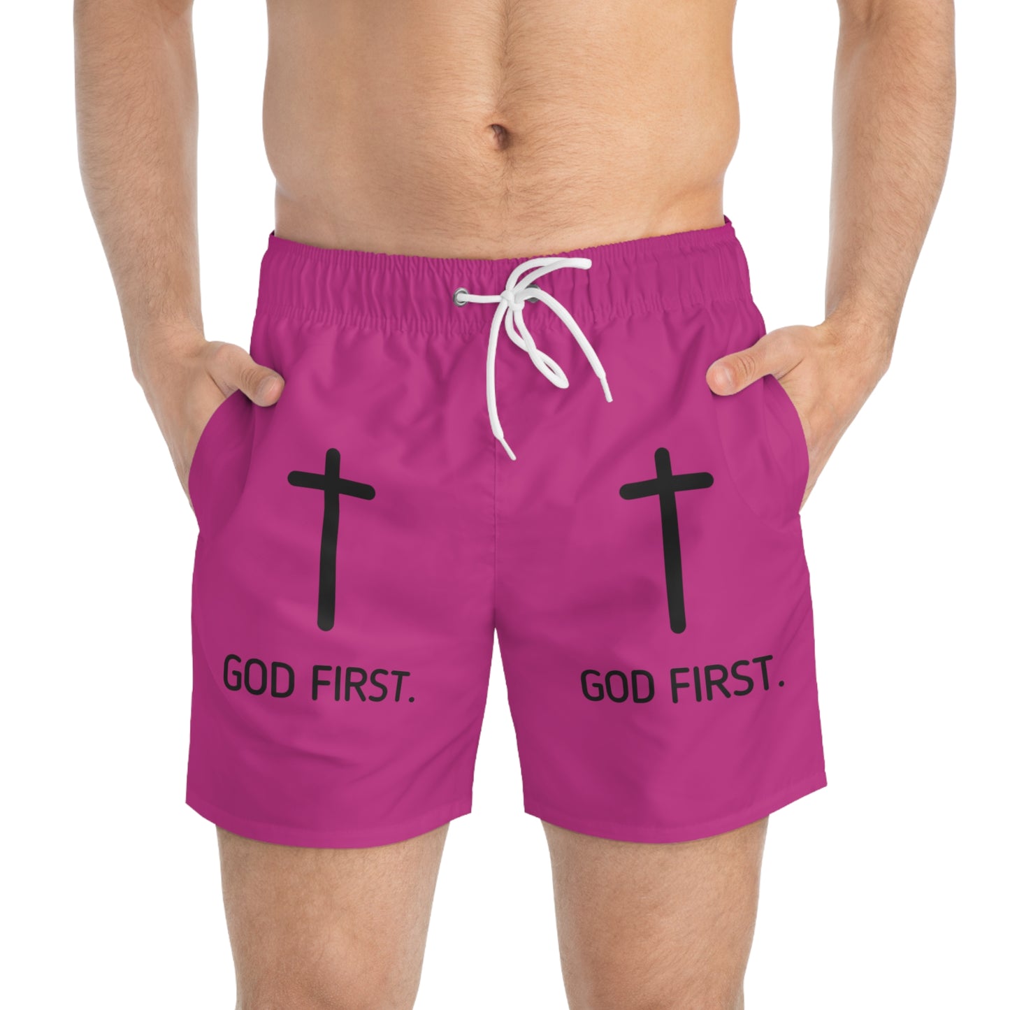 Swim Trunks. God First