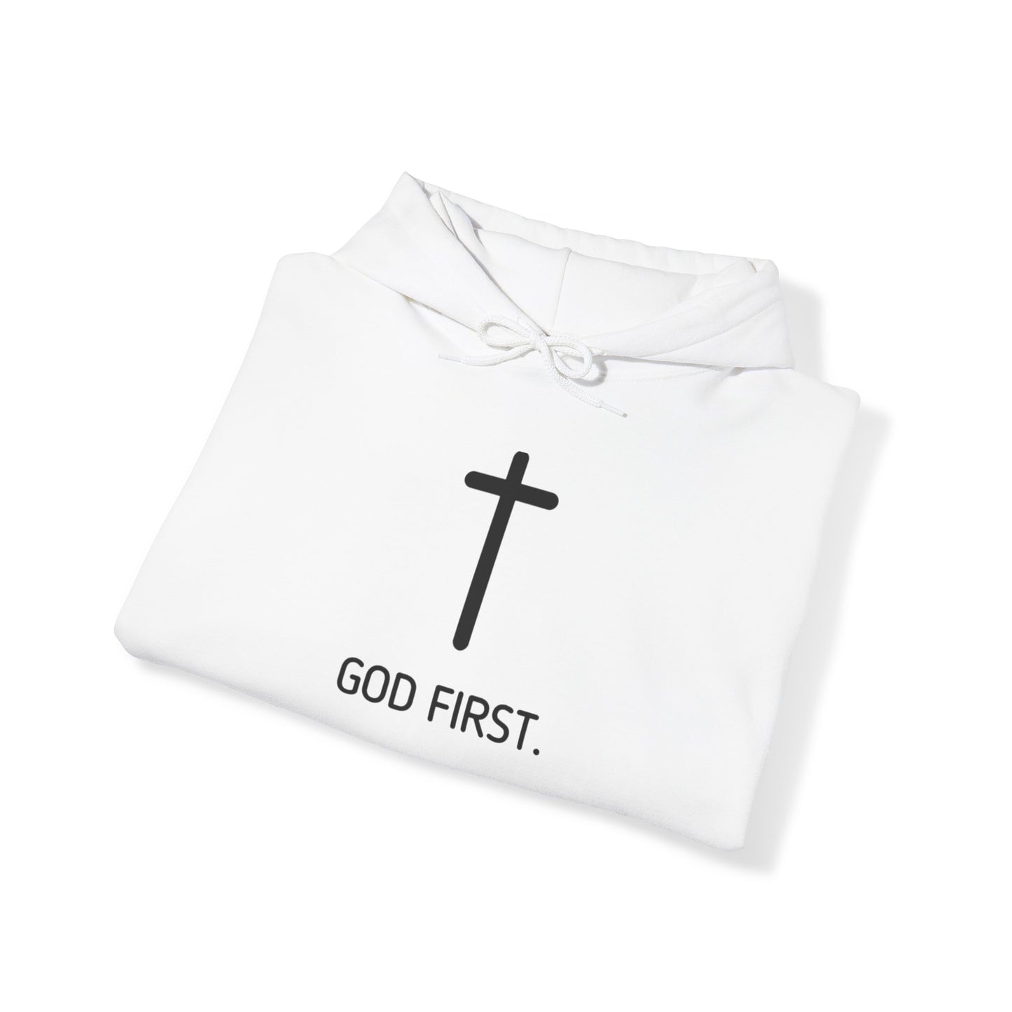 God First. Black Lettering Hoodie