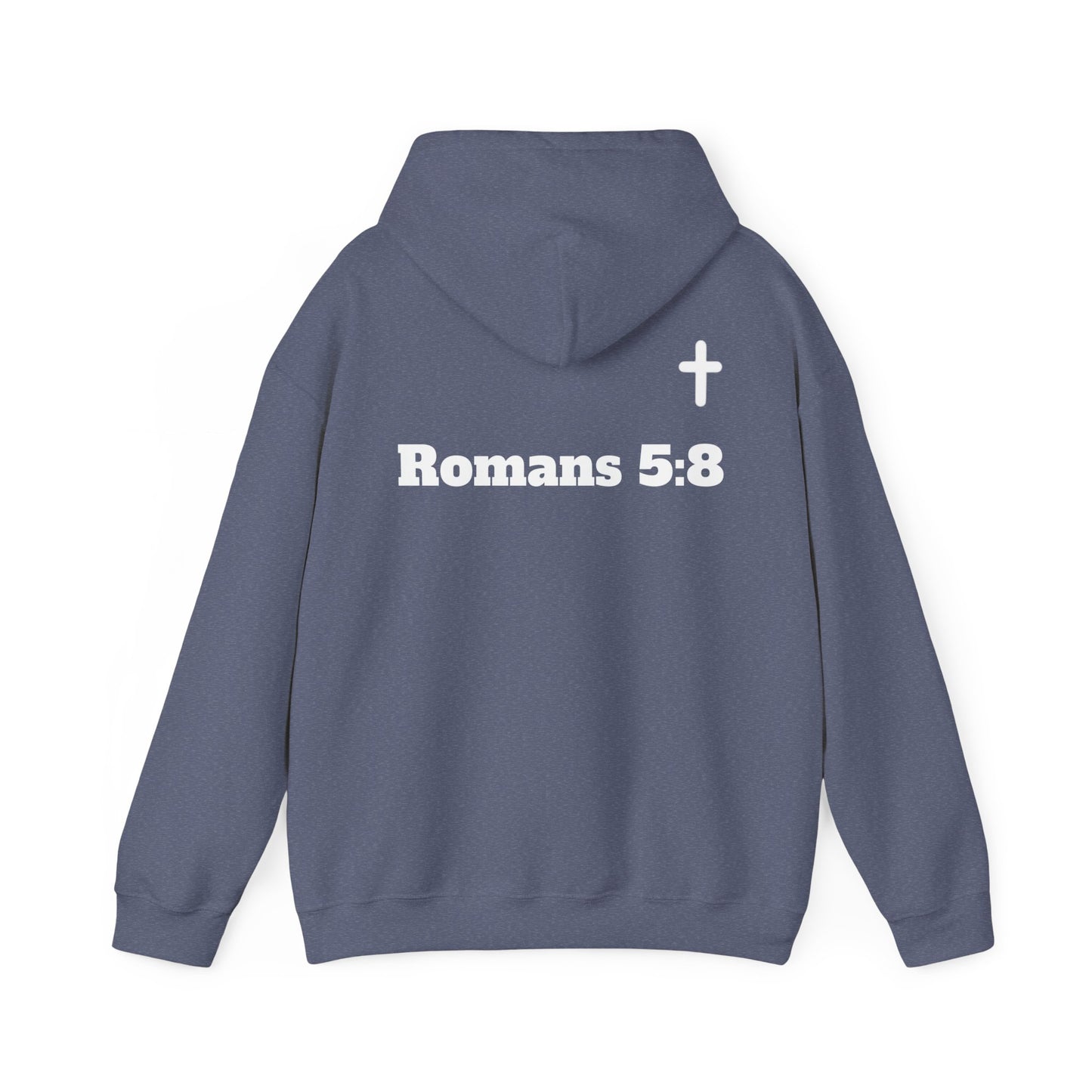 But God. Romans 5:8 White Lettering Hoodie