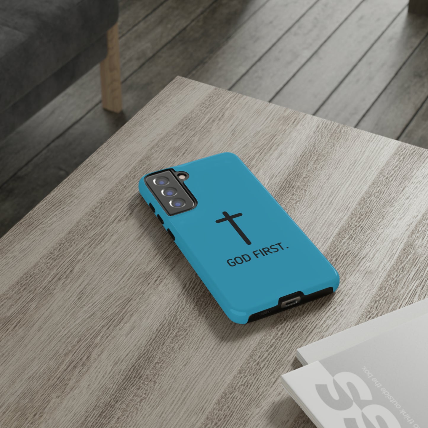 Phone Case. God First BLUE