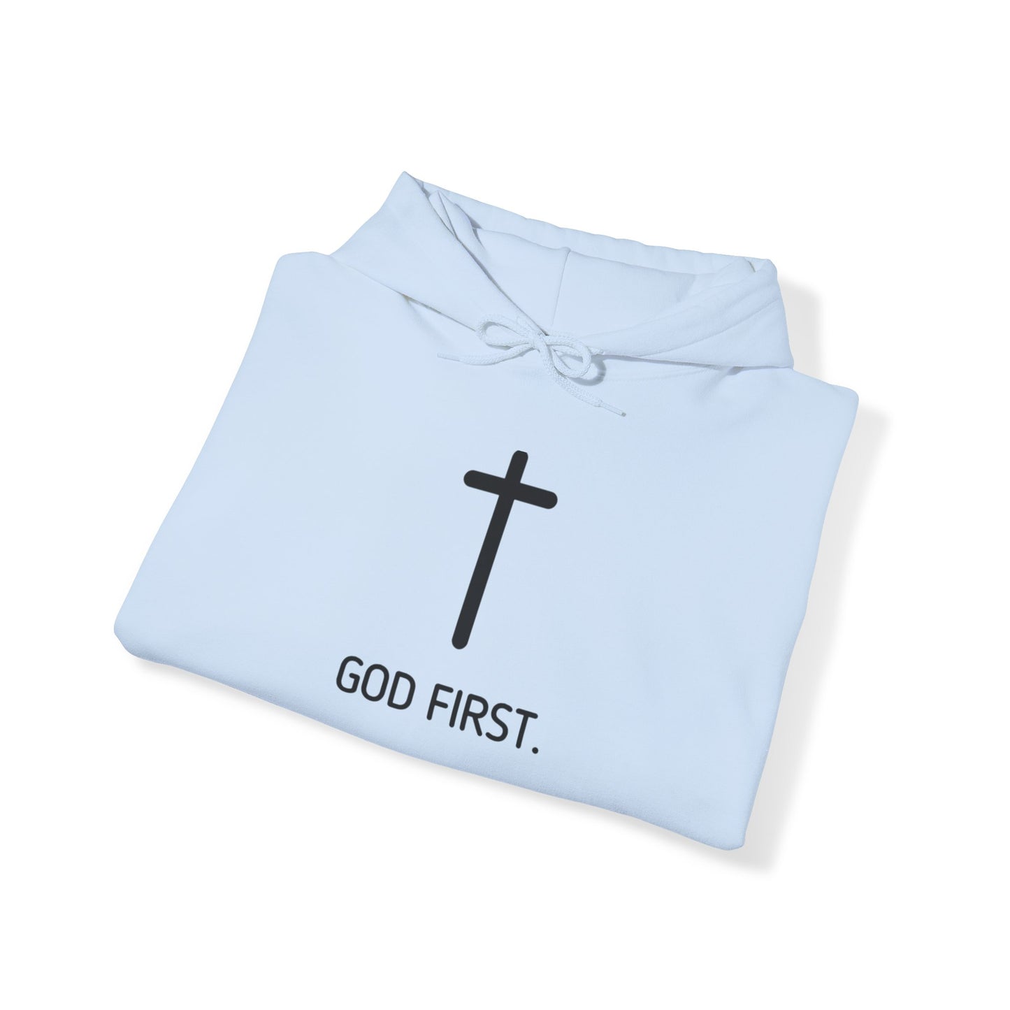 God First. Black Lettering Hoodie