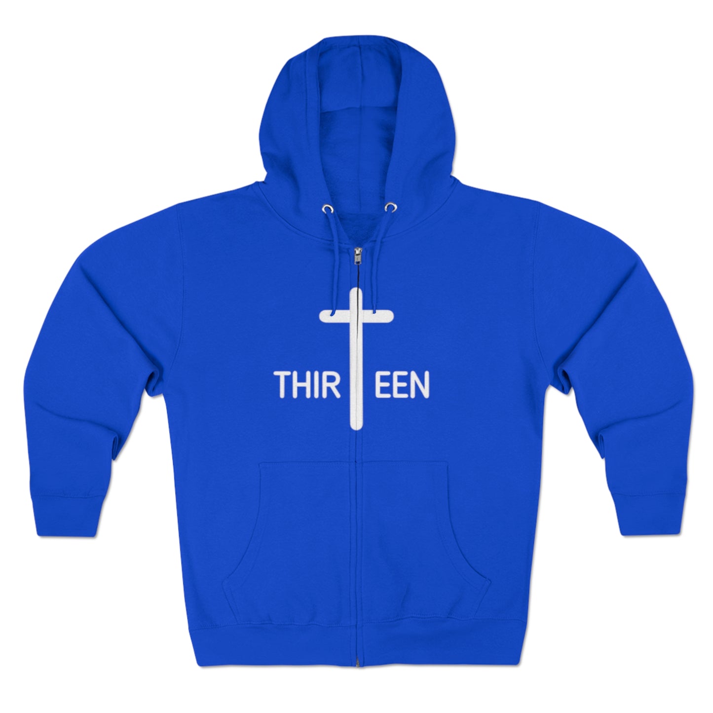 Zip Hoodie. Thirteen logo