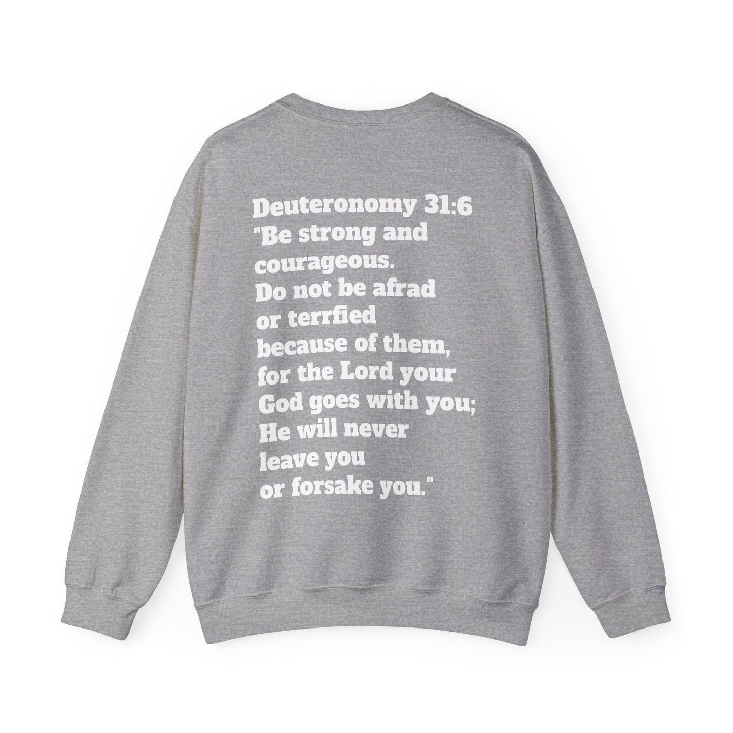 Crewneck. Deuteronomy 31:6